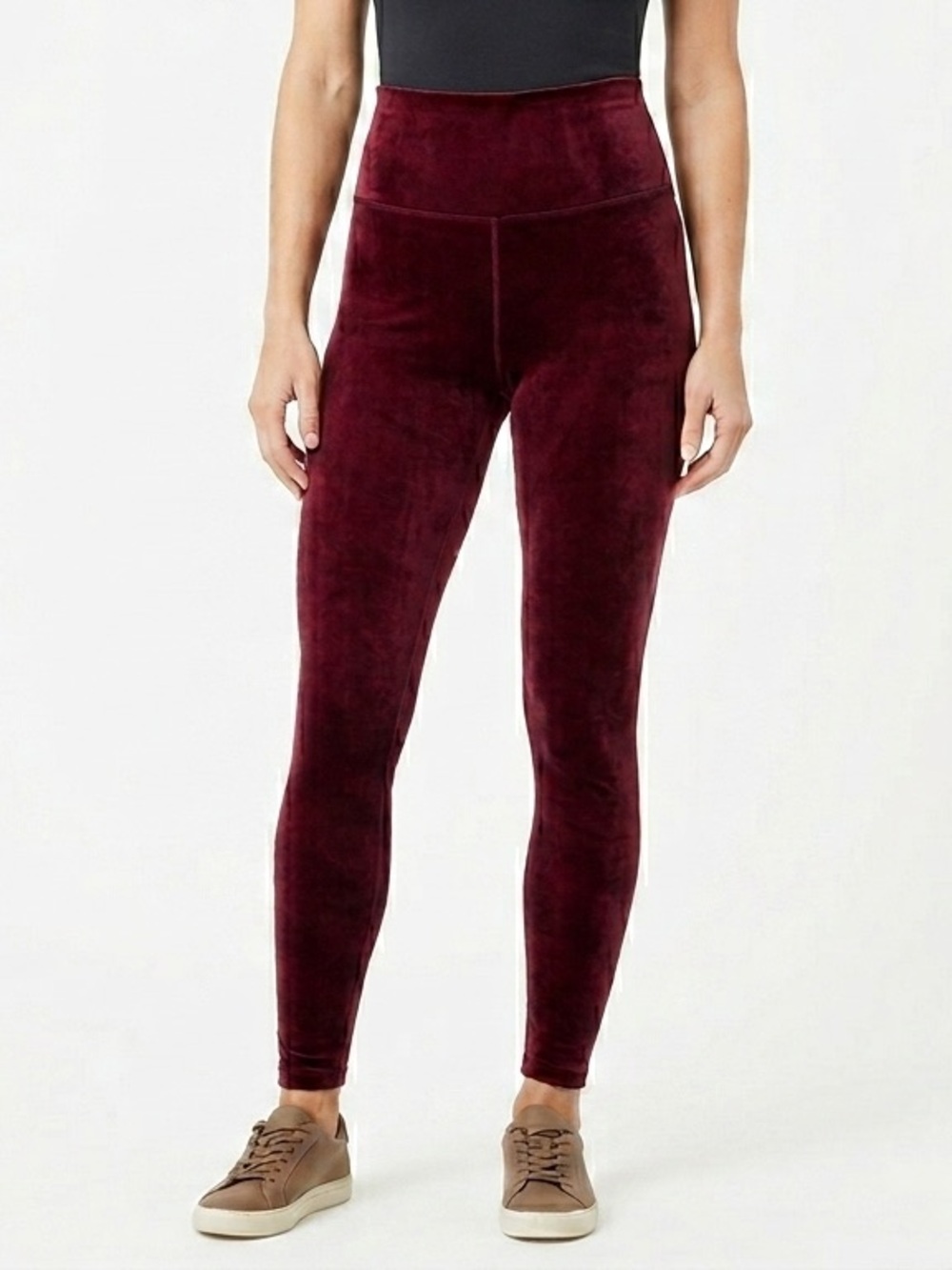 SPANX Burgundy Velvet Leggings 1X